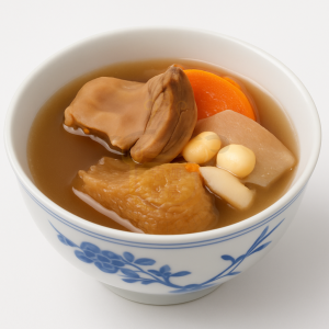 猴頭菇石斛螺片豬展湯